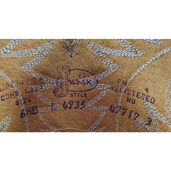 Justin Boots Cowgirl Boots Brown Leather Pull On Women Size 6.5B 4935 - Picture 10 of 11